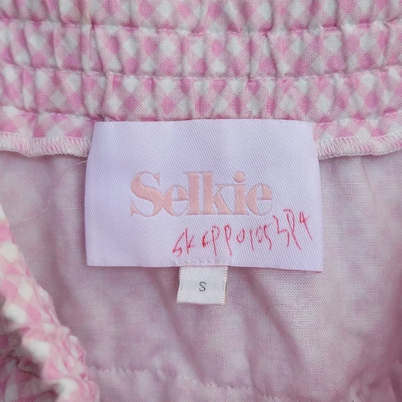 Selkie Ice Cream Gingham Belle Skirt Size Small Pink White Checkered Ruffled - Picture 9 of 16